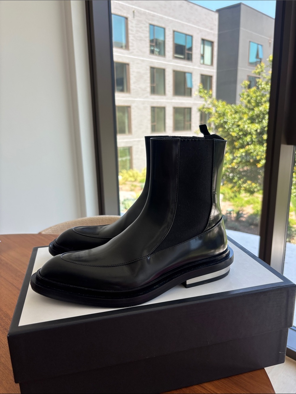 Jil Sander  Memphis Black Leather Ankle